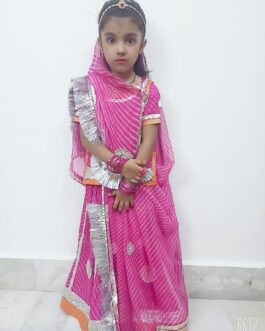 Pink Lehariya Baby Girl Rajputi Poshak