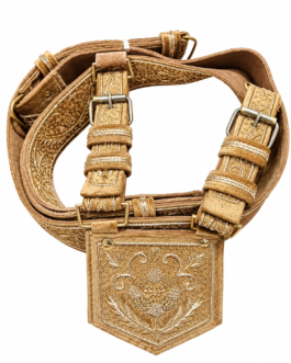 Premium Camel Brown Zari Jardozi Work Groom Crossbelt