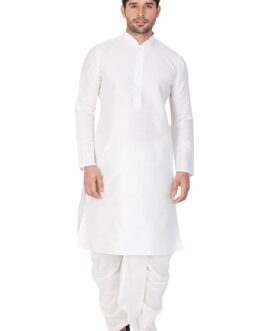 Cotton Comfortable Solid Kurta with Traditional Dhoti Set