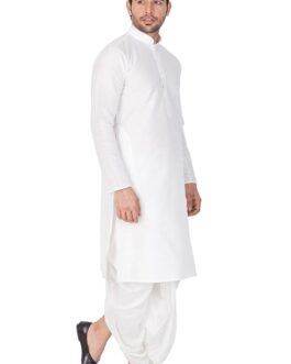 Cotton Comfortable Solid Kurta with Traditional Dhoti Set