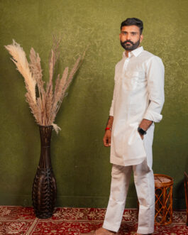 Cotton Collar Kurta/Kameez with Pajama (Pant) Set