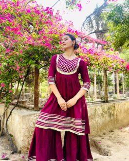 Reyon Cotton Kurti with Sharara
