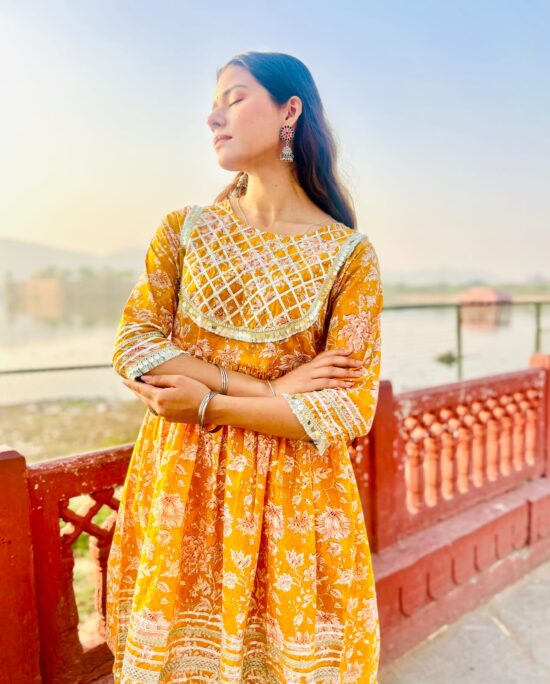 Floral kurti with sharara