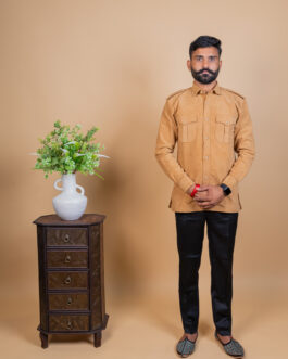 Jodhpuri Hunting Shirts in Golden Brown