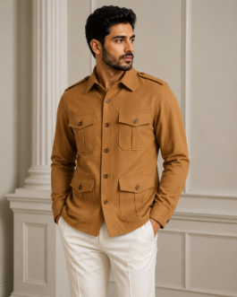Jodhpuri Hunting Shirt in Brown