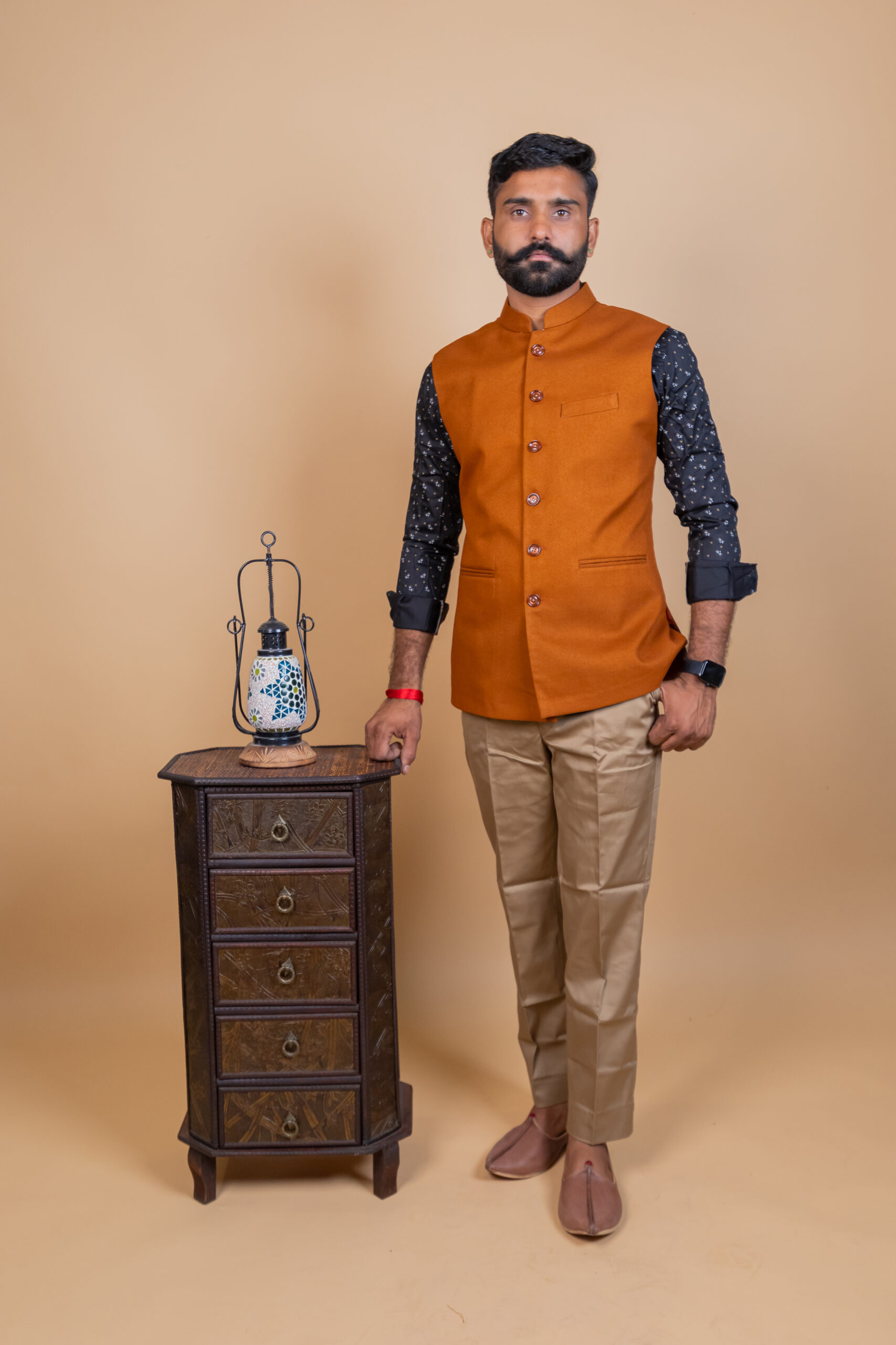 Golden Brown Men’s Rajputana Jacket
