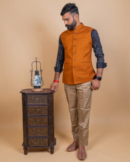 Golden Brown Men’s Rajputana Jacket