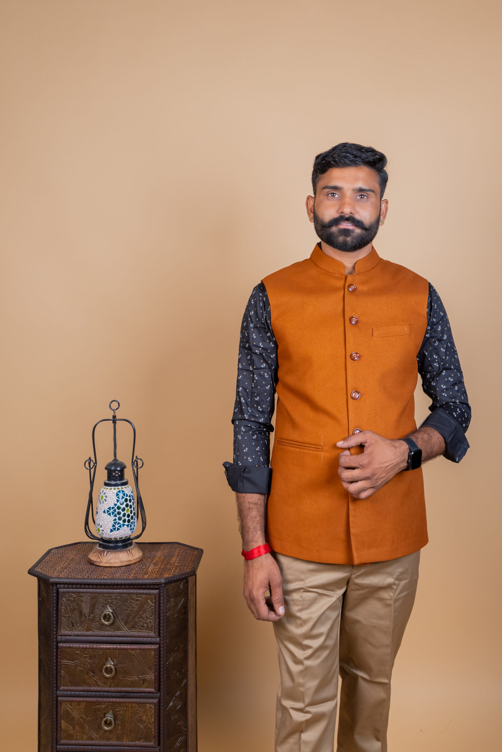 Golden Brown Men’s Rajputana Jacket - Image 6