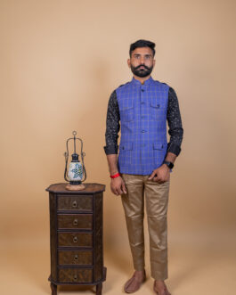 Blue Check Rajputana Hunting Jacket