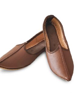 Plain Brown Leather Jutti for Men