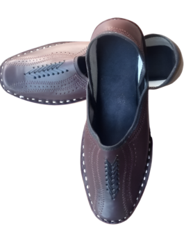 Handmade Genuine Leather Dark Tan Men’s Jutti
