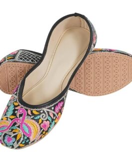 Black Floral Embroidered Women’s Jutti