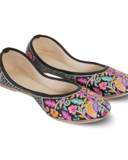 Black Floral Embroidered Women’s Jutti