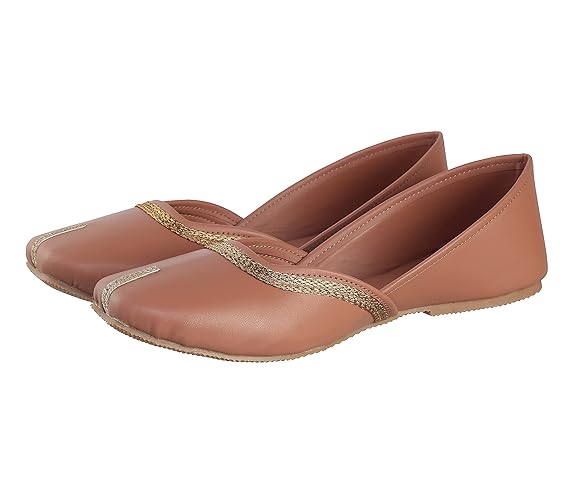 Tan Brown Classic Women's Ethnic Jutti - Image 2