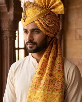 Golden Brown Printed Barati Safa