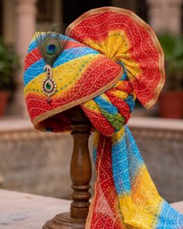Multicolour Fine Bandhej Safa