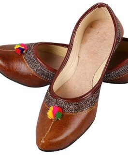 Brown Traditional Pom-Pom Women’s Jutti