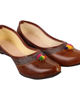 Brown Traditional Pom-Pom Women’s Jutti