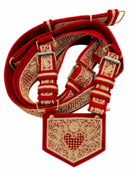 Premium Red Heart Zari Jardozi Work Groom Crossbelt