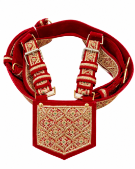 Premium Red Zari Jardozi Work Groom Crossbelt